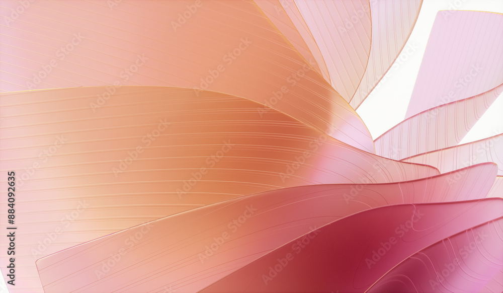 Aufkleber 3d rendering of abstract layered crystal glass background.