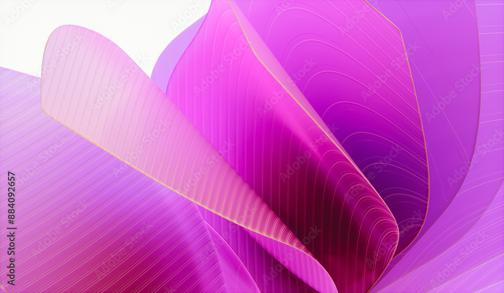 Aufkleber 3d rendering of abstract layered crystal glass background.