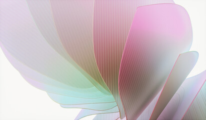 3d rendering of abstract layered crystal glass background.