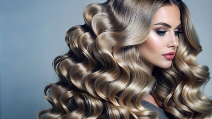 Fototapeta premium High-Definition Image of Glossy and Styled Hair. Perfect for: Haircare Ads, Beauty Campaigns, Fashion Magazines