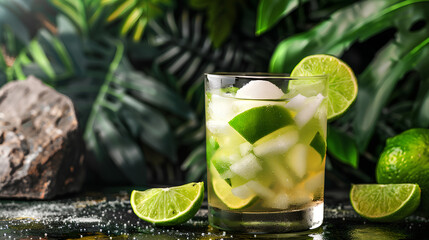 caipirinha with ice cubes