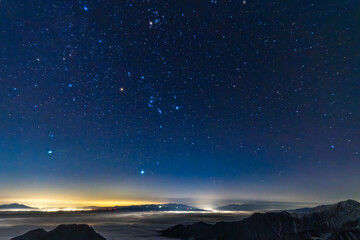 Fototapeta premium 厳冬期 燕岳の夜空