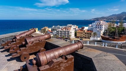 Medieval cannons in the defense fortification of the city of Santa Cruz de la Palma, La Palma, Canary Islands. © josemiguelsangar