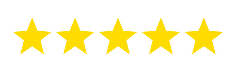 Five Stars Customer Rating Feedback Isolated Vector Illustration