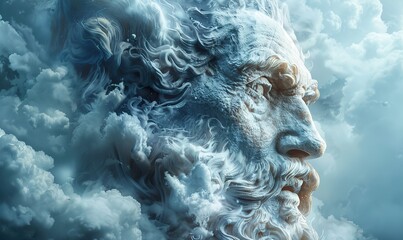 Obraz premium Zeus, made out of clouds, thundered and reigned over all the gods.