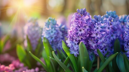 Hyacinths Blooming in the Sunshine