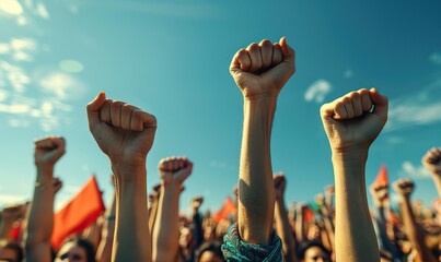 Revolutionaries take to the streets in protest against oppression.