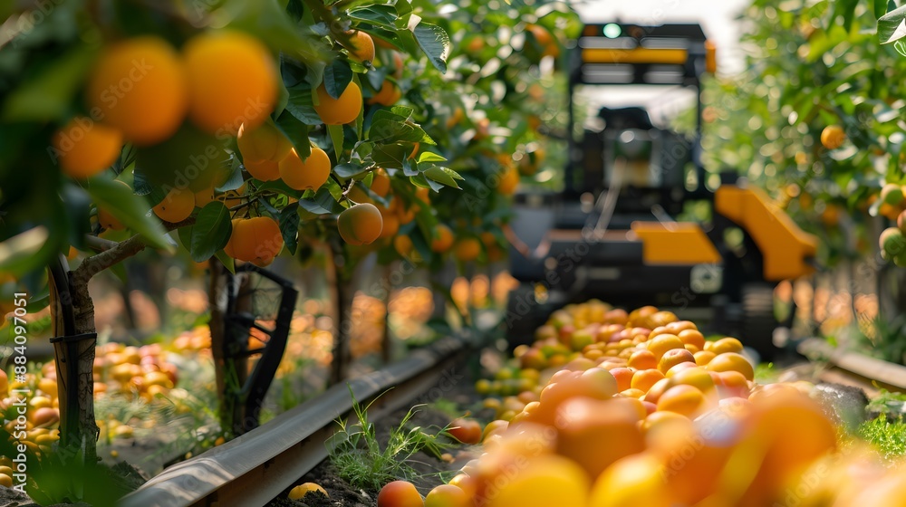Poster ai-driven robotic harvesters efficiently picking ripe fruits in a high-tech orchard