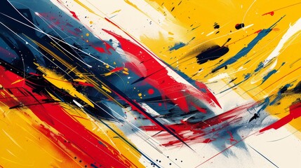 Dynamic and Energetic Abstract Painting with Vibrant Colors