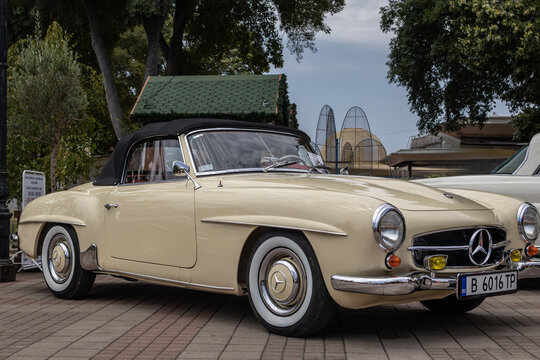 Retro Mercedes 190 SL 1962 on Classic cars event in Pomorie, Bulgaria