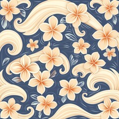 Vintage Hawaiian Floral Pattern