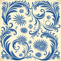 Vintage Hawaiian Floral Pattern
