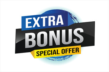 extra bonus word concept vector illustration with lines 3d style for social media landing page, template, ui, web, mobile app, poster, banner, flyer, background, gift card, coupon, label, wallpaper

