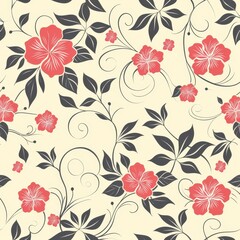 Vintage Hawaiian Floral Pattern