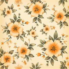 Vintage Hawaiian Floral Pattern
