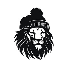 Lion silhouette. isolated on white background. Vector illustration