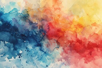 Naklejka premium Colorful paint splatters on canvas in an abstract art piece, Ai generated