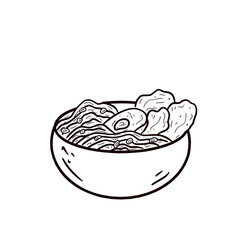Ramen Noodle outline 