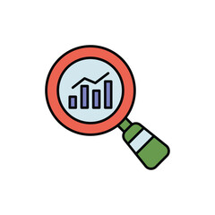 market research color line icon with white background vector stock illustration