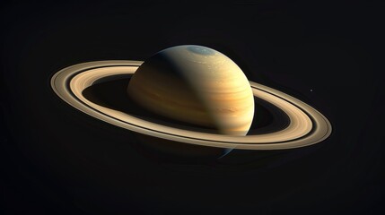 This image offers a detailed look at Saturn and its rings, showcasing the mesmerizing rings of the gas giant in space, highlighting its unique and intricate structure.
