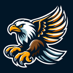 Eagle tattoo mascot logo vector , flying eagle silhouette graphic , flying eagle , logo eagle