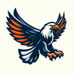 Eagle tattoo mascot logo vector , flying eagle silhouette graphic , flying eagle , logo eagle