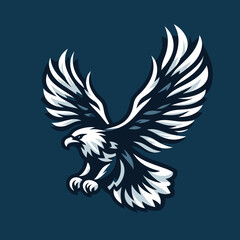Flying eagle vector mascot illustration , eagle graphic , eagle logo design , eagle silhouette , eagle bald flying logo