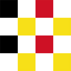 Seamless Checkered Black, White, Yellow and Red Seamless Pattern