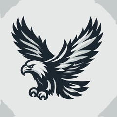 Flying eagle vector mascot illustration , eagle graphic , eagle logo design , eagle silhouette , eagle bald flying logo