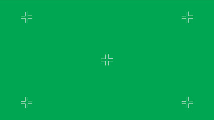 Green screen background, VFX motion tracking markers. Art design green screen backdrop template. Abstract concept video footage replacement tracking markers element.