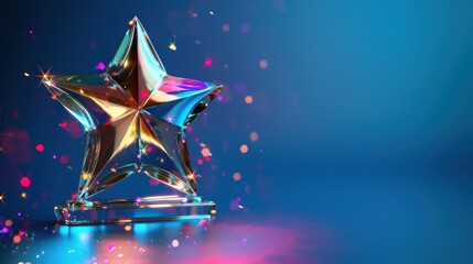 Shiny Star Award Trophy with Sparkle Effect