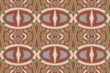 Ethnic abstract beautiful art. Ikat seamless pattern in tribal, folk embroidery, Mexican style. Aztec geometric art ornament print. Design for carpet, wallpaper, clothing, wrapping, fabric.