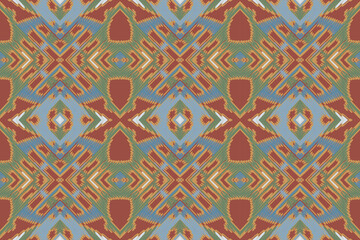 Ethnic abstract beautiful art. Ikat seamless pattern in tribal, folk embroidery, Mexican style. Aztec geometric art ornament print. Design for carpet, wallpaper, clothing, wrapping, fabric.