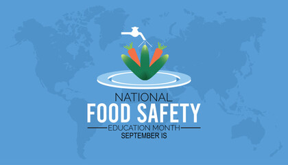 Naklejka premium national food safety education month is observed every year on September. banner design template Vector illustration background design.