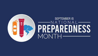 National preparedness month is observed every year on September. banner design template Vector illustration background design.