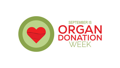 Organ Donation week is observed every year on September. banner design template Vector illustration background design.