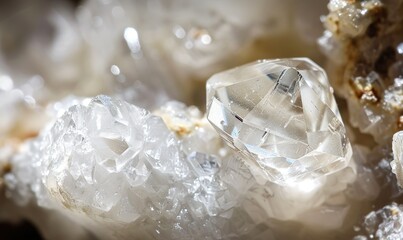 White garnet with vibrant gemstone texture and intricate detailing