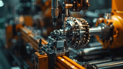 Capture the integration of AI in industrial design, with algorithms generating optimized designs and robots bringing them to life with precision.