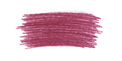 Pink Wax Crayon Strokes Isolated on White. Hand Drawn Pastel Chalk Stripes Background. Kids Hand Painting Texture Design Element.