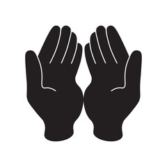 Obraz premium vector flat icon of praying hands