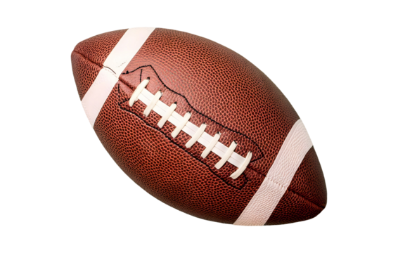 American Football On A Green Field During Sunset