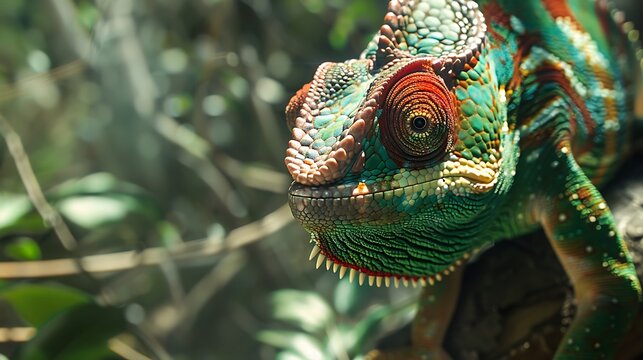 Close-up Portrait of a Panther Chameleon