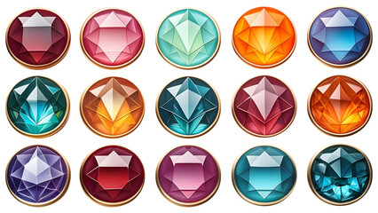 Array of Different Colored Diamonds