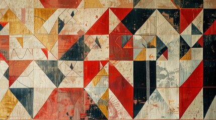 Geometric patterns in historical tapestries. Describe a tapestry from history that features geometric patterns.