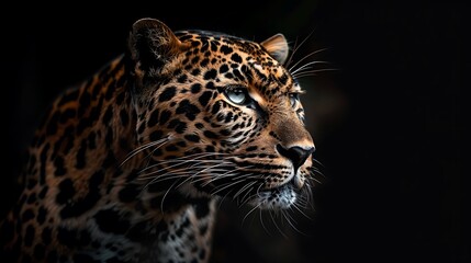 Close-up Portrait of a Leopard with a Pensive Gaze
