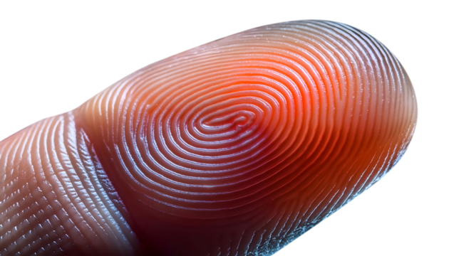 Man Interacting With Fingerprint on Touch Screen
