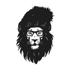 Lion silhouette. isolated on white background. Vector illustration