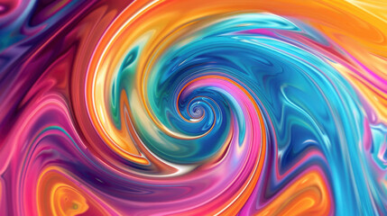 Fototapeta premium Abstract colorful acrylic oil metalic colors as spiral or swirl design texture background, liquid flowing waves, wavy rainbow color art design 
