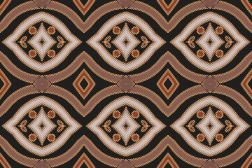 Ethnic abstract beautiful art. Ikat seamless pattern in tribal, folk embroidery, Mexican style. Aztec geometric art ornament print. Design for carpet, wallpaper, clothing, wrapping, fabric.