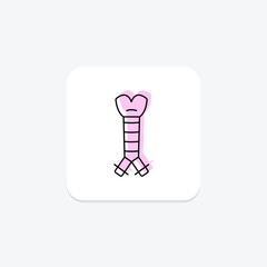 Trachea color shadow thinline icon , vector, pixel perfect, illustrator file